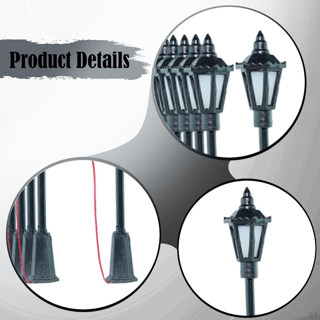 1/87 Außenpfostenleuchte Mini-Straßenmodell HO-Maßstab Eisenbahnzuglampe für Handarbeit