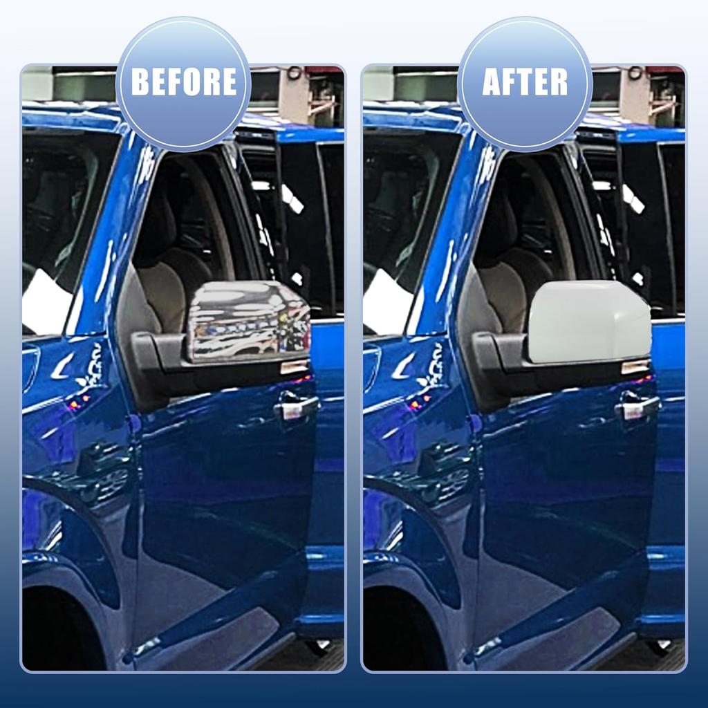 ACROPIX Car Exterior Top Half Mirror Cover Caps Overlay Fit for Ford F150 F-150 Pickup Truck - Pack of 2 Z1 Oxford White Painted