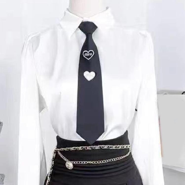 Fashionable Heart Pattern Zippers Ties Versatiles Black Loves Pattern Necktie for Various Styles