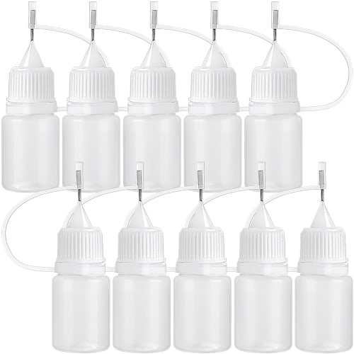 ULTNICE Needle Bottles, Needle Tip Applicators for Glue Bottles, DIY Cooling Tools, Droppers with Needles, Pack of 10 (5mm x 10)