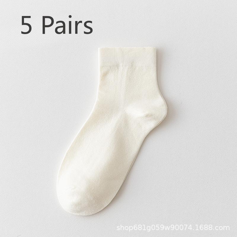 

5 пар женских тонких хлопковых носков на месяц, класс А, влагоотводящие, послеродовые носки с широким бортиком без швов, женские длинные хлопковые носки 5 pairs молочный белый