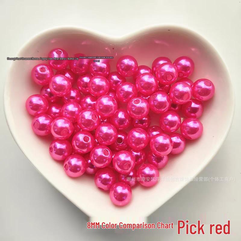 DIY Handmade Materials: 4-20mm Colored Round Loose Beads, ABS Imitation Pearls for Beading and Accessories