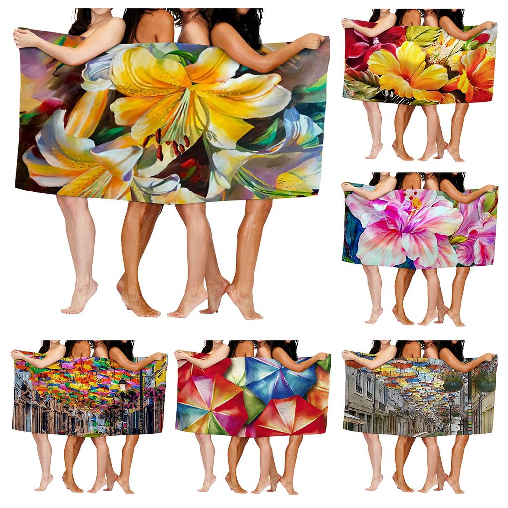Home bath towels for the body towels bathroom quick drying microfiber beach towel Oil painting style man large sports towel