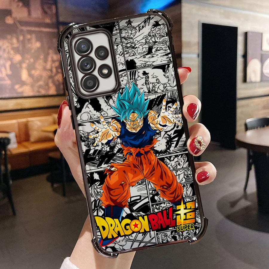 Průhledný kryt pro Samsung Galaxy A16 A35 A36 A52 A17 A24 A33 A15 A13 A21s A26 A25 Roztomilý kreslený anime Saiyan Goku