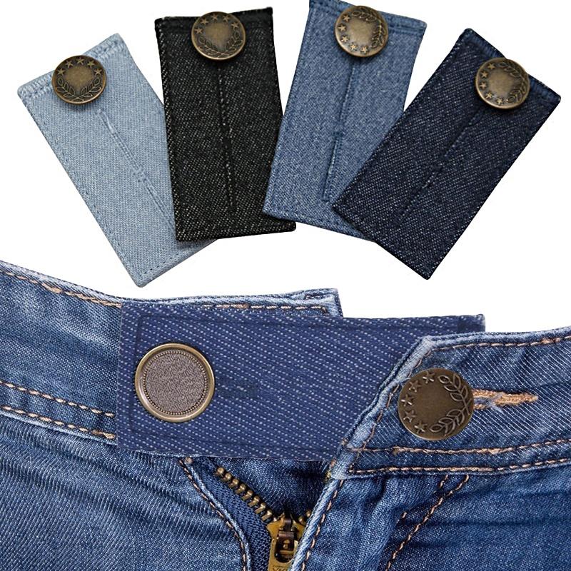 1-4pcs Pant Extender Button Unisex Skirt Trousers Jeans Waist Expander Waist Band Extender Button Pant Elastic Extender Buckle