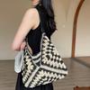 Moda Estiva Coreana Borsa Intrecciata in Paglia da Donna per Vacanze al Mare Borsa a Spalla Tote Vuota Borsa Cesto Intrecciato per Verdura