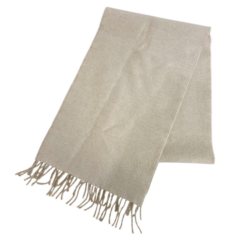 LOEWE anagram wool Scarf beige wool Used