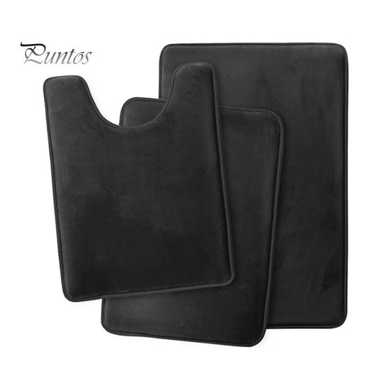 

Комплект из 3 ковриков для ванной, впитывающие, быстросохнущие коврики для ванной, U-образный контурный коврик для унитаза, нескользящий коврик для ванной комнаты, декор для ванной комнаты, комфорт чёрный