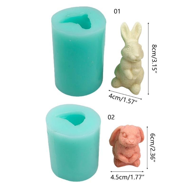 3D Easter Rabbit Silicone Candle Mold for Resin Clay Chocolate Decorating Tool