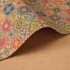 NEW 100cm*138cm Glitter Natural Cork Wood Leather Fabric Printed Colored Bow Craft Bag Shoes Sewing DIY Decor Crafts