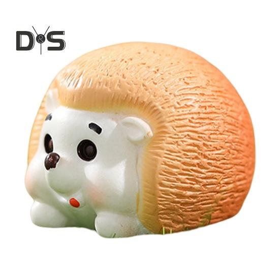 7 Styles Resin Ornament Mini Lovely Hedgehog Figurines Miniature Fairy Garden Ornament