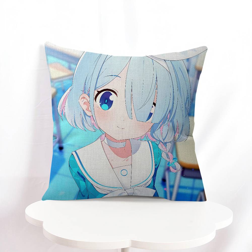 B-blue Archive Anime Throw Pillow Cover 45x45cm Soft Cozy Cotton Outdoor Decorative Pillowcase Covers With Zipper For Couch
