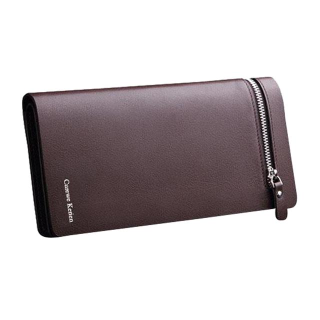 TianJinGeErLiShangMaoYouXianGongSi Lederen herenportemonnee, luxe zakelijke bifold met ritssluiting, muntzakje, kaarthouder, multifunctionele portemonnee voor heren-clutch