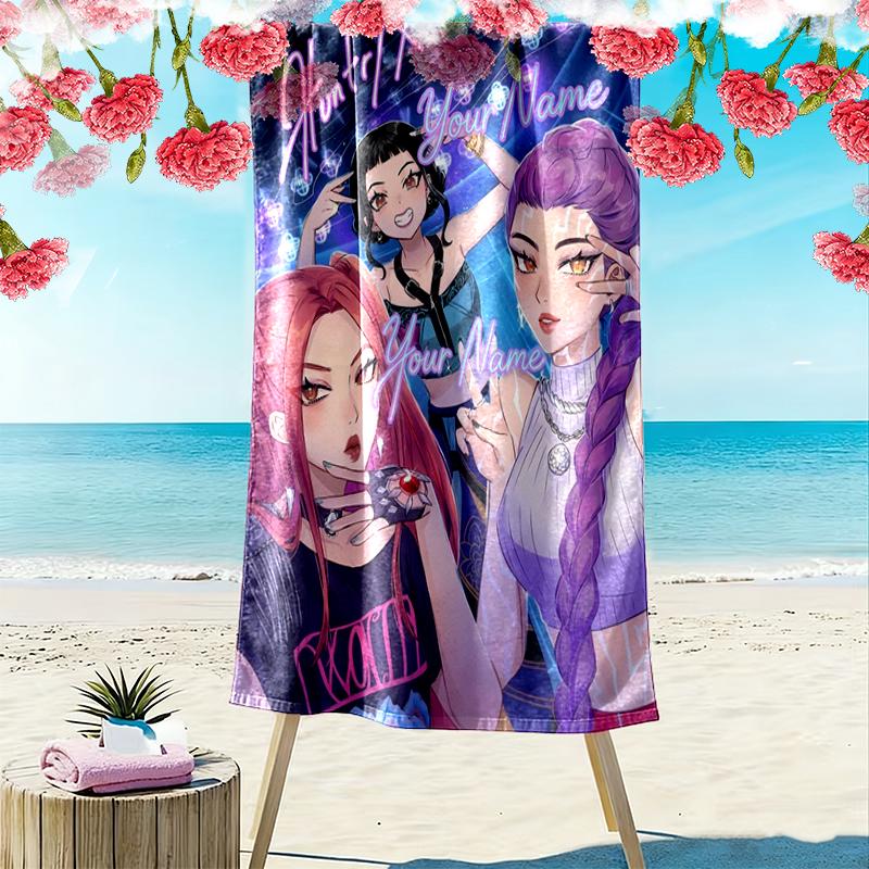 Custom NameFantasy Art Beach Towel Soft Microfiber Summer Towel Quick Dry Absorbent Towel for Beach Swimming Pool Travel