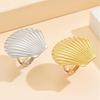 Bohemian Ocean-Style Gold Shell Open Stainless Steel Ring