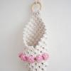 Cotton Weave Wall Pocket Wall Hanging Basket, Apartment Decorative Basket for Flower Display Plant and Home Organization