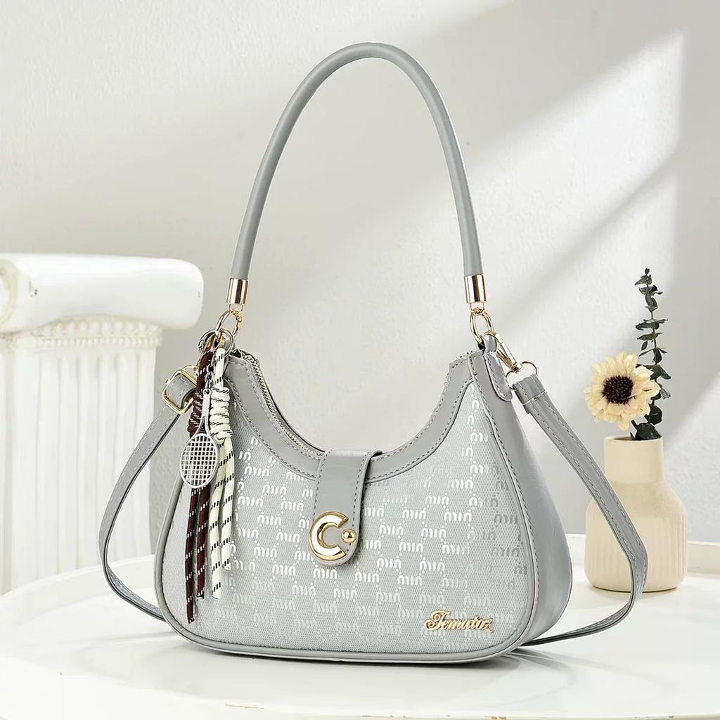 Women Printed Crescent Shoulder Bag, Minimalist Large Capacity Spacious Fashion Handbag
