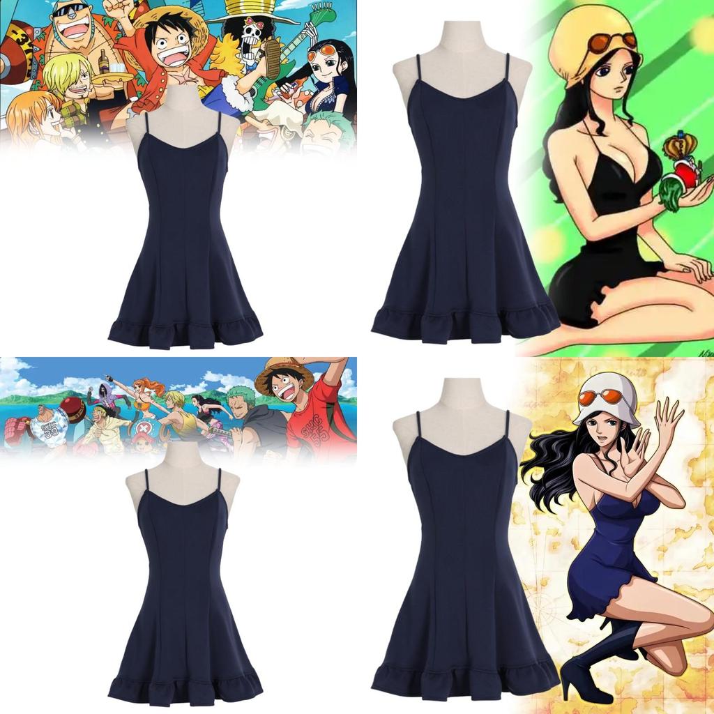 One Piece Nico Robin Cosplay Kostüme mit Polyesterstoff für Frauen und Kinder für Anime- und Cosplay-Partys