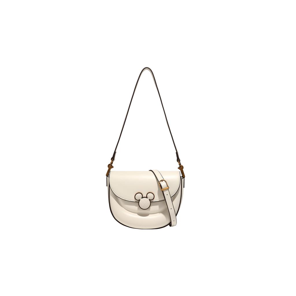 New Disney Mickey Series PU Crossbody Bag, Shoulder Bag, Portable Shoulder Bag, Handbag Trumpets Women's White BMK-71601W