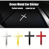 3D Christian Cross Car Decal - Metal Jesus Stickers for Cars, Trucks, SUV, Bible Religious Auto Emblem, Waterproof Chrome Silver Adhesive Backing