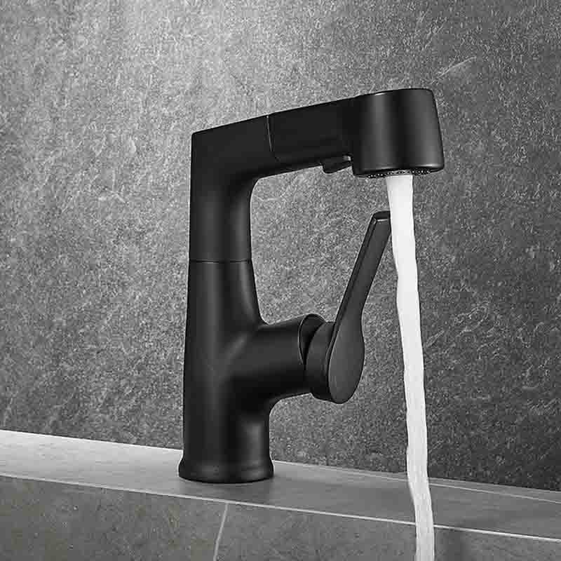 Gun Gray Bathroom Basin Faucet Deck Mounted Pull Out Sink Mixer Tap 360 Rotation Mixer Kitchen Sink Faucet