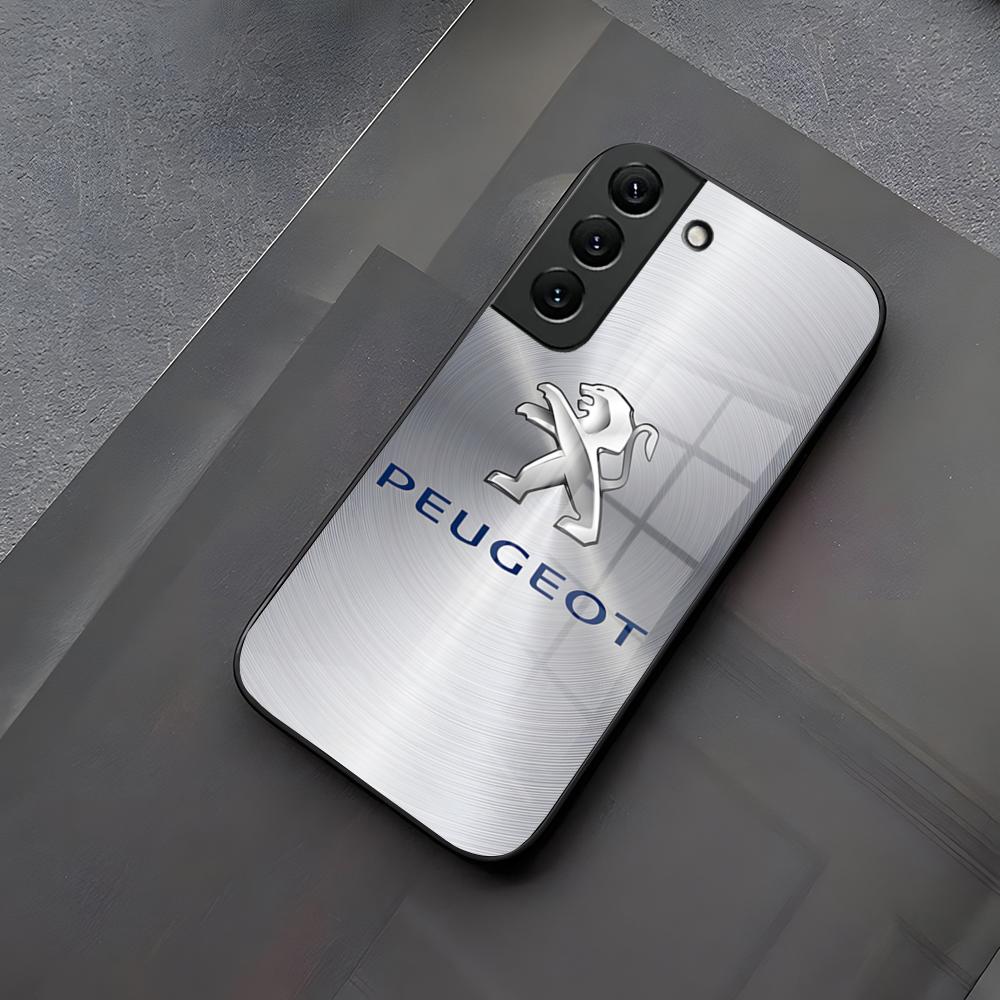 

French Car P-Peugeot Phone Case Glass For Samsung Galaxy S23 S25 S24 S21 S22 S20 Ultra Fe Plus A34 A15 A25 A52 A53 M54 Cover Samsung S24 Ultra
