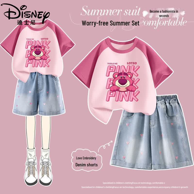 

Disney Girls Heart Embroidery T-Shirt & Denim Shorts Set 160