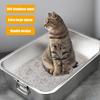 with Handle Litter Pan Open Top Cat Toilet Durable Cat Litter Box  Home