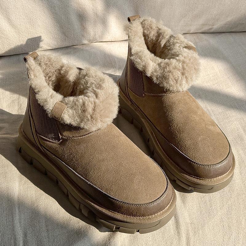 Winter new snow boots fleece thickened warm Chelsea boots heightened non-slip cotton shoes