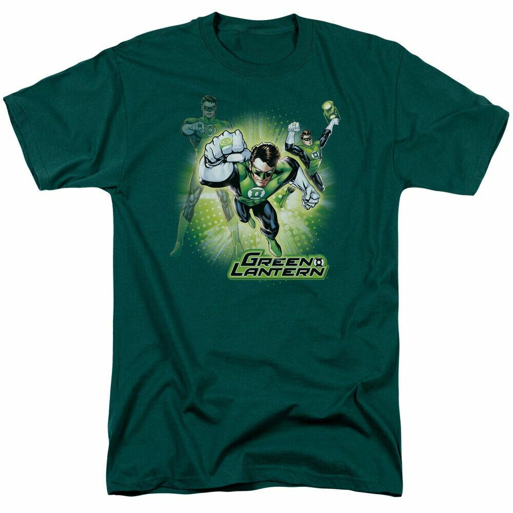 Green Lantern Lantern Burst T Shirt Mens Licensed DC Comic Tee Hunter Green XXXL