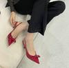 Fashion Baotou Sandals 2025 Spring And Autumn New Pointy Bow Temperament High Heels Socialite Fashion After Empty Shoes Women
