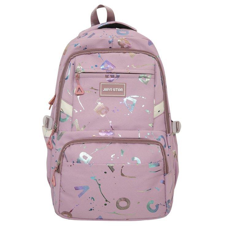 Female Large-Capacity Backpack Letter Print Students High School Schoolbag