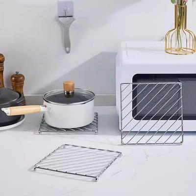 Square Metal Pot Mat Coasters Heat Insulation Pad For Bowl Dish Casserole Hot Pot Table Cookware Holder Placemat Kitchen Tools