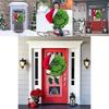 Grinch Green Plush Christmas Wreath Decorative Hanging Ornament For Festive Decor