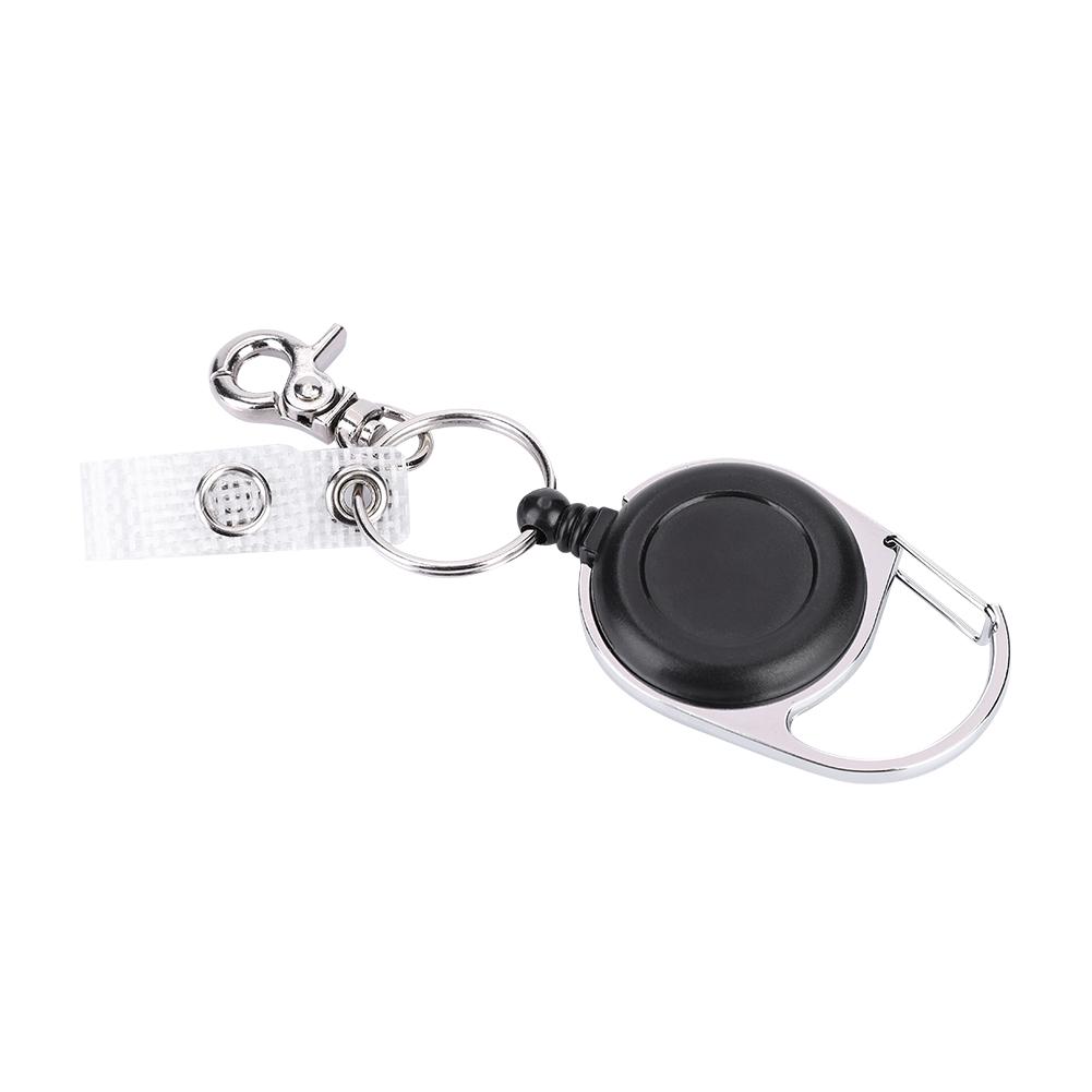 60cm Nylon Wire Rope Retractable Key Ring Keychain Recoil Keyring for Outdoor Use