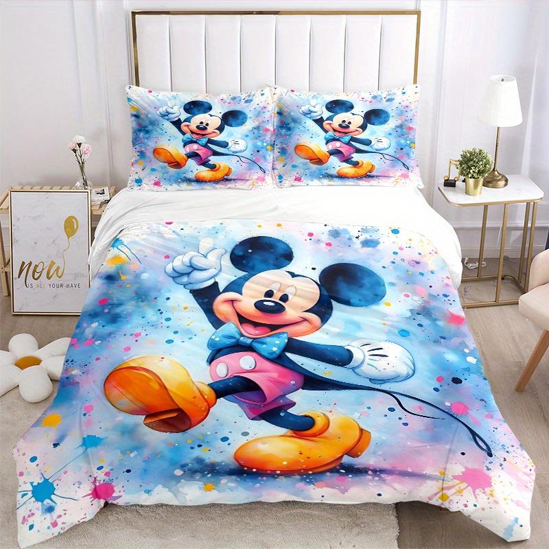 3pcs Happy Mickey Printed Quilt Set Soft and Comfortable Quilt Cover for Bedroom, Guest Room Bedding Set B047