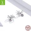 Yinziyun Sterling Silver Bow & Heart Earrings - S925 Christmas Jewelry for Women (SCE962)