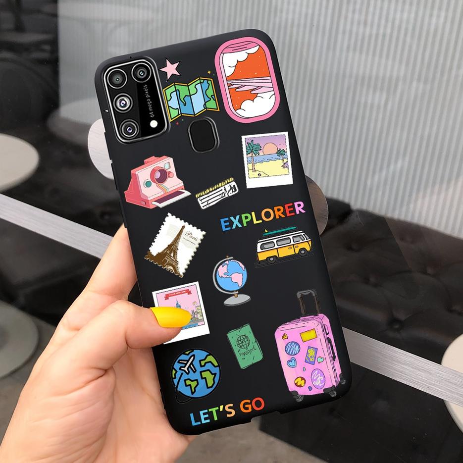 For Samsung Galaxy M31 Case SM-M315F Cute Bear Cartoon Painted Cover Phone Case For Samsung M31 M 31 GalaxyM31 Bumper Soft Funda