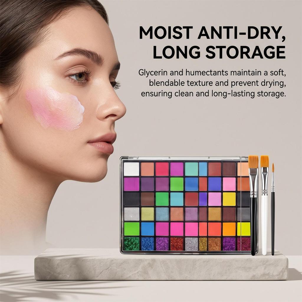 Multi-Color Halloween Face & Body Paint Set - Adult DIY Festival Makeup