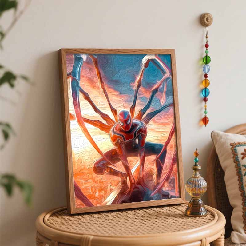 Disney Oil Painting DIY Digital Painting SpiderMan Superhero HandPainted Wall Art for Living Room and Entryway Decor.