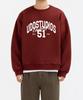 UNDEROFF Peach Skin Essential Well-Made Brushed Fleece Sweatshirt Burgundy