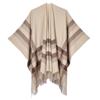Women's Simple Fashion Striped Plaid Pashmina Shawl All Match Split Cardigan Autumn Winter Warm Office Cape