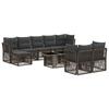 Garden Sofa Set 10 Pieces Grey Poly Rattan