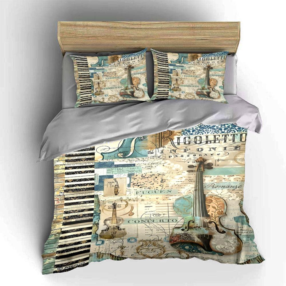 Musical Instruments and Notes. Bedding Sets Duvet Cover Sets Duvet Covers Pillowcases(1* Duvet Cover 2* Pillowcases Without Duvet Insert)