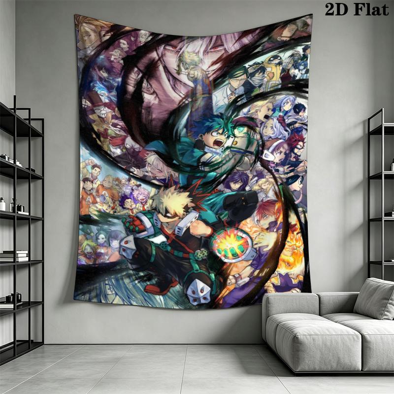 My Hero Academia Wall Tapestry Aesthetic Wall Hanging Printed Fabric Blanket Decorative Tapestries for Bedroom Living Room Home Decor