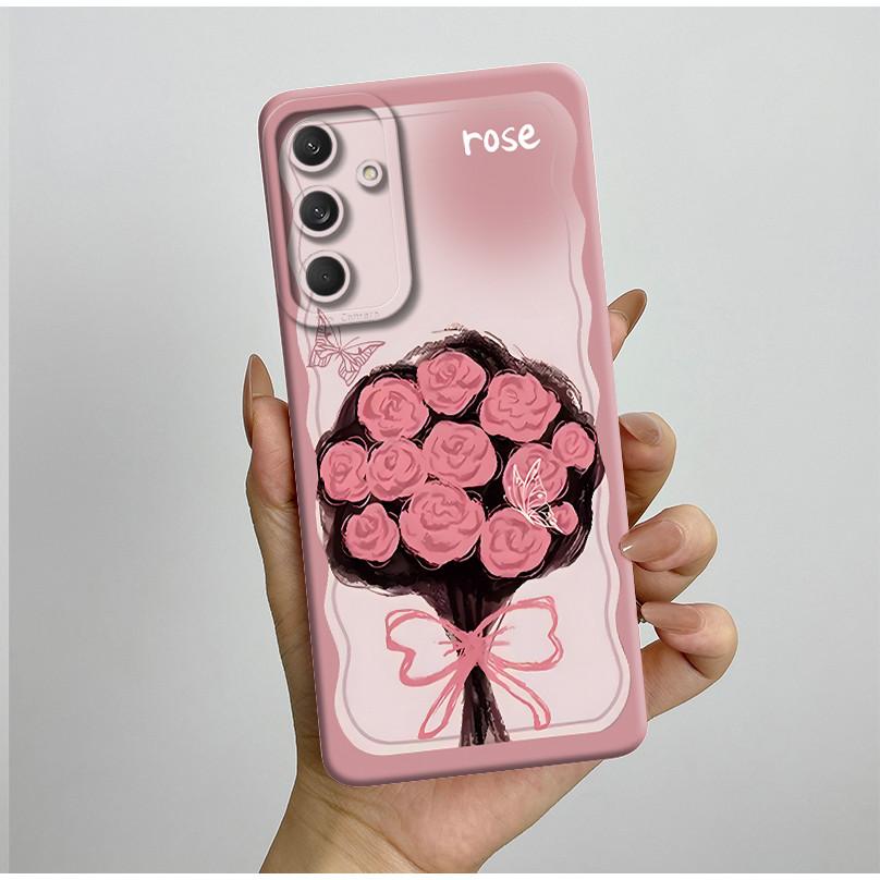 Phone Cover For Samsung Galaxy M35 5G Bumper Silicone Shockproof Pretty Butterfly Flowers Case Coque For Galaxy M 35 M55 Funda