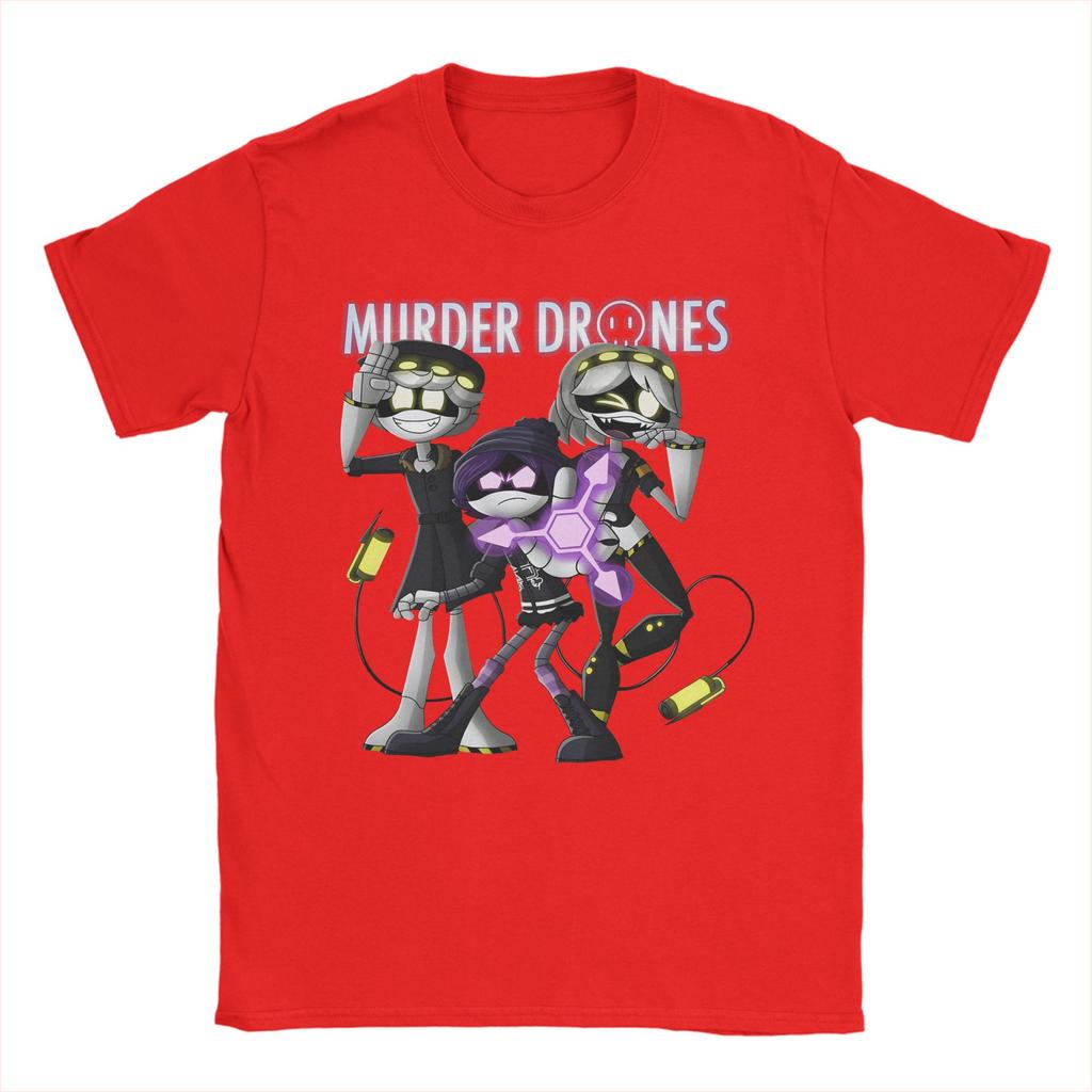 Murder Drones N and Uzi TShirts for Men  Vintage Pure Cotton Tee Shirt Round Collar Short Sleeve T Shirt Big Size Clothing