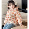 Fashion Girls' Warm Cotton-padded Clothes Winter Baby Girl Thickened Short Cotton-padded Jacket Children's Autumn Cute Cartoon Print Coats