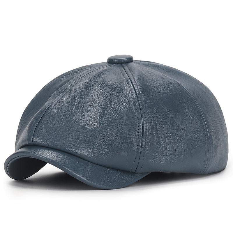

Мужская и женская винтажная состаренная шляпа-берет из искусственной кожи в британском стиле, кепка с короткими полями, модная универсальная красивая шляпа-утконос в студенческом стиле one size
