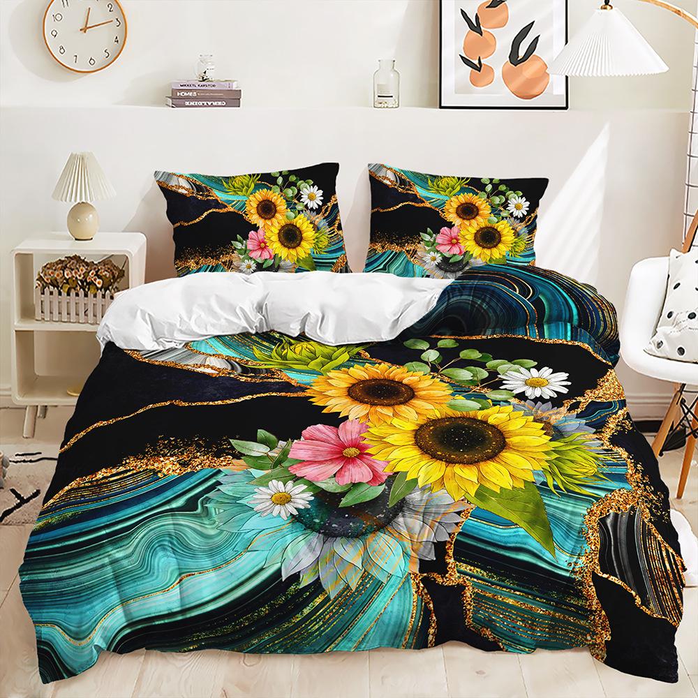 Three-Piece Sunflower Series Quilt Cover Bedding Kit Animal